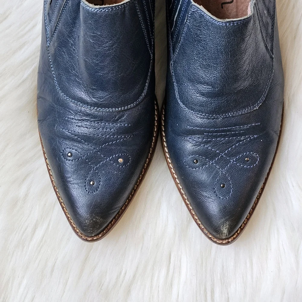 Anthropologie Sixty Seven Blue Leather Ankle Boots – Women’s EU 41 US 9.5 10